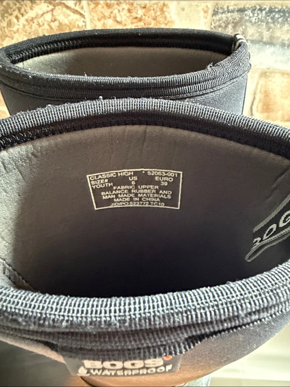 Bogs Kids Tall Black Waterproof Rain/snow Boots Insulated